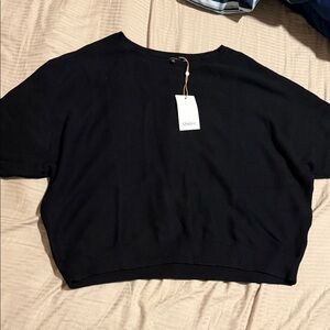 Quince Women's Classic Black Short Sleeve Top